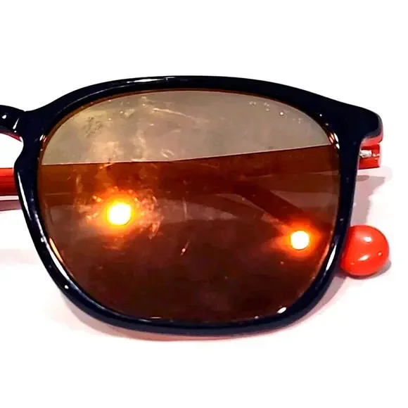 Moncler ML 0150 92L Blue Orange Yellow Square Sunglasses 56-19 150 Italy